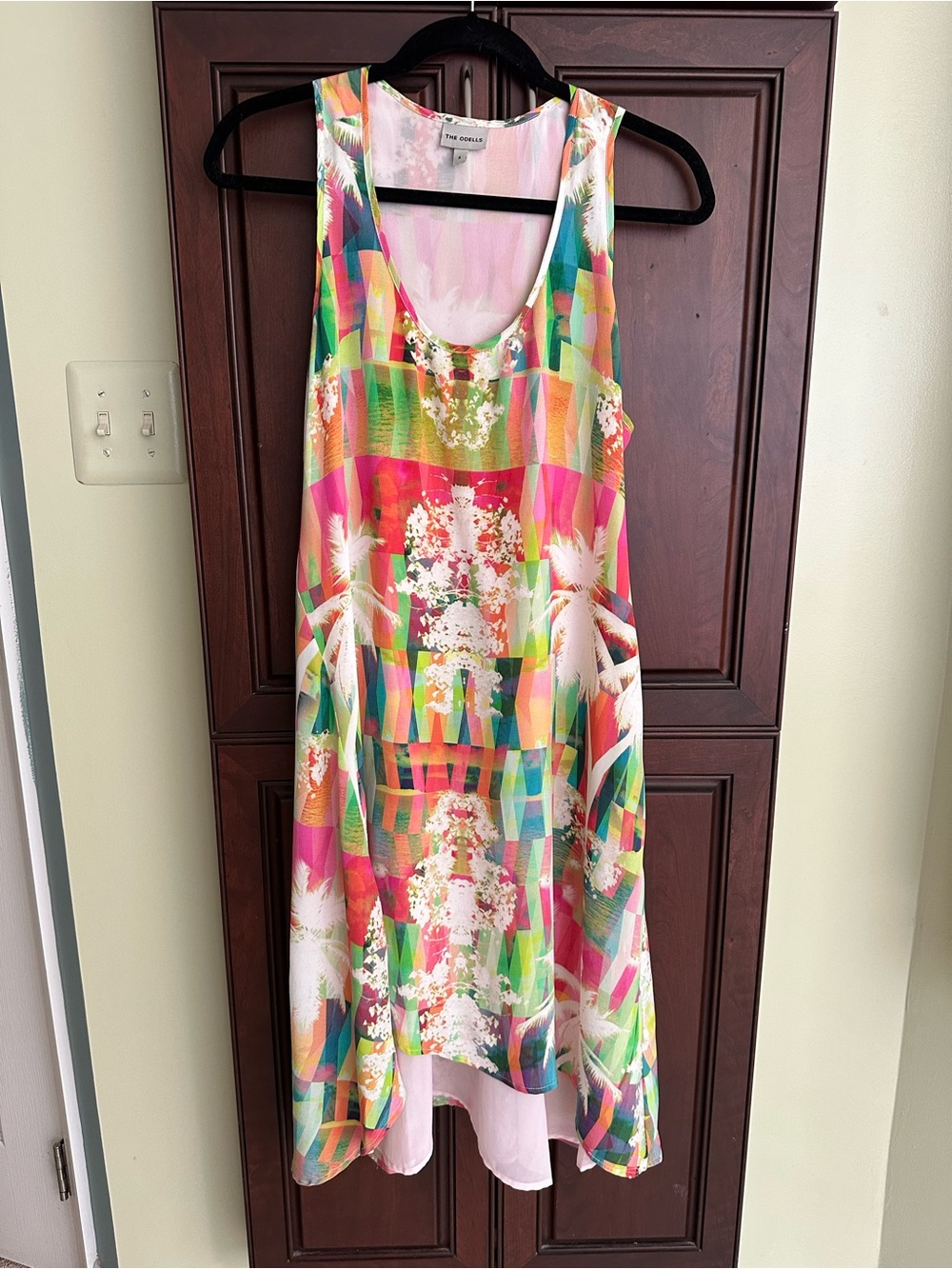 Anthropologie Multicolor Tropical Print Sleeveless Dress